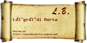 Légrádi Berta névjegykártya